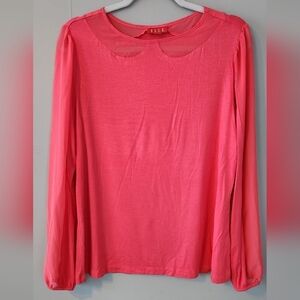Elle Pink Long Sleeve Blouse. Size Large